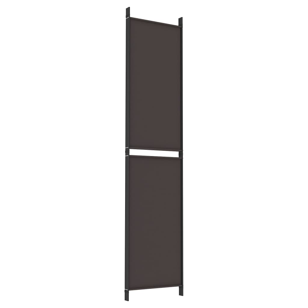 Sobna pregrada s 4 panela smeđa 200 x 220 cm od tkanine