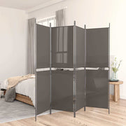 Sobna pregrada s 4 panela antracit 200 x 220 cm od tkanine