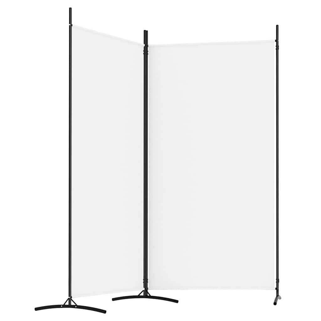 Sobna pregrada s 2 panela bijela 175 x 180 cm od tkanine