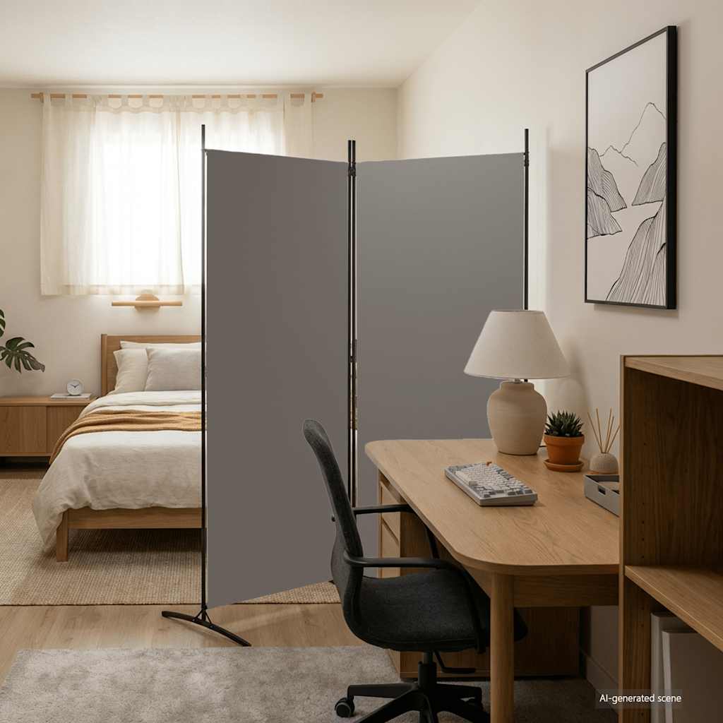 Sobna pregrada s 2 panela antracit 175 x 180 cm od tkanine