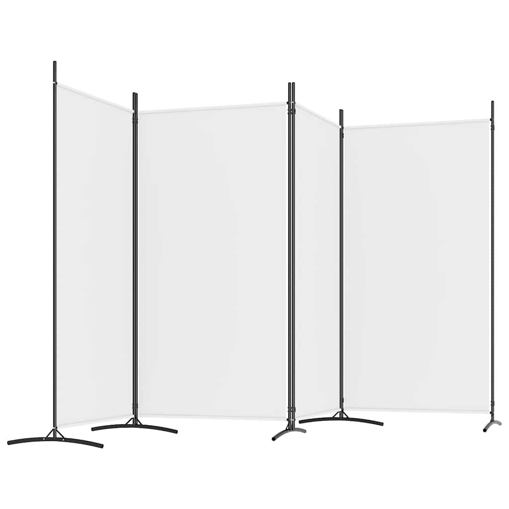 Sobna pregrada s 4 panela bijela 346 x 180 cm od tkanine