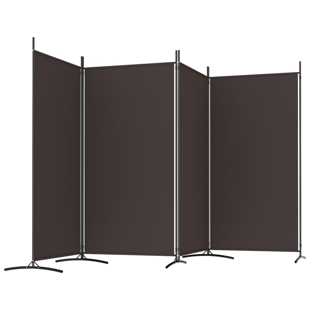 Sobna pregrada s 4 panela smeđa 346 x 180 cm od tkanine