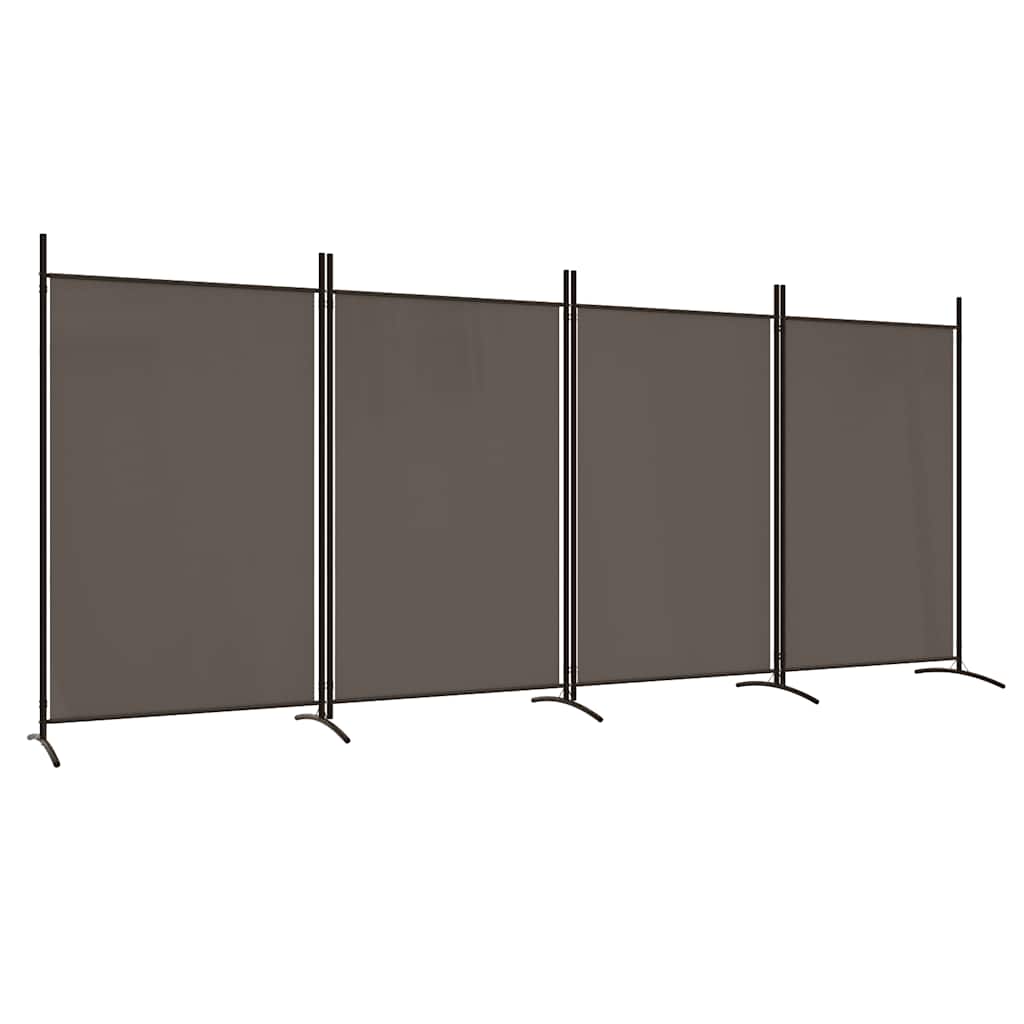 Sobna pregrada s 4 panela antracit 346 x 180 cm od tkanine