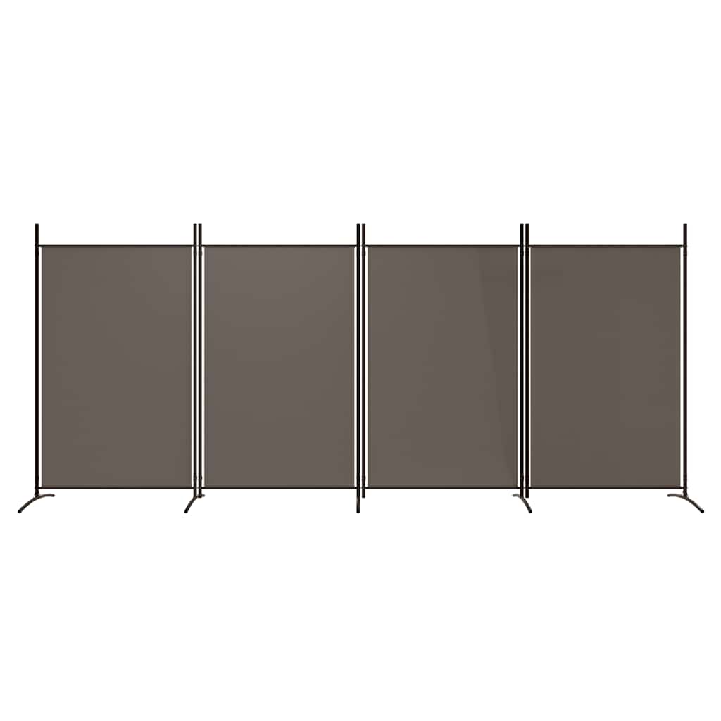 Sobna pregrada s 4 panela antracit 346 x 180 cm od tkanine