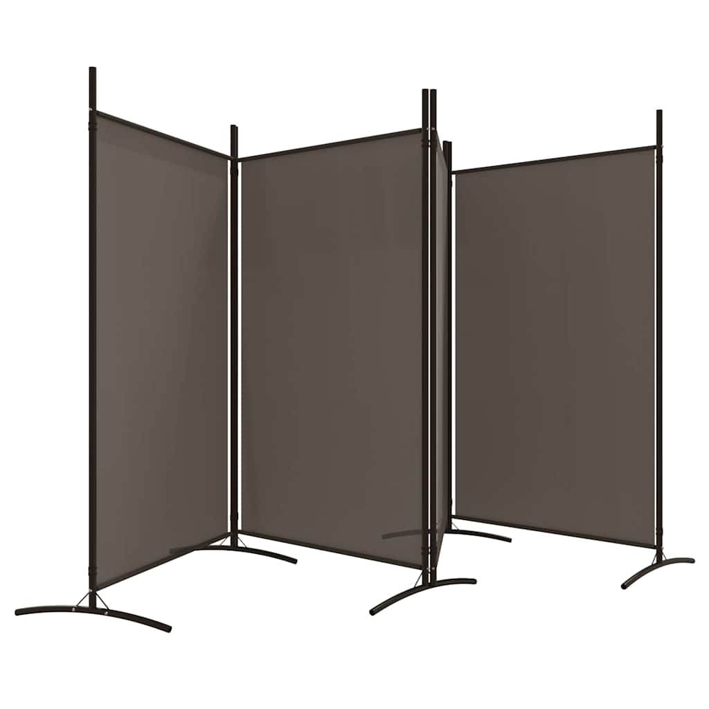 Sobna pregrada s 4 panela antracit 346 x 180 cm od tkanine