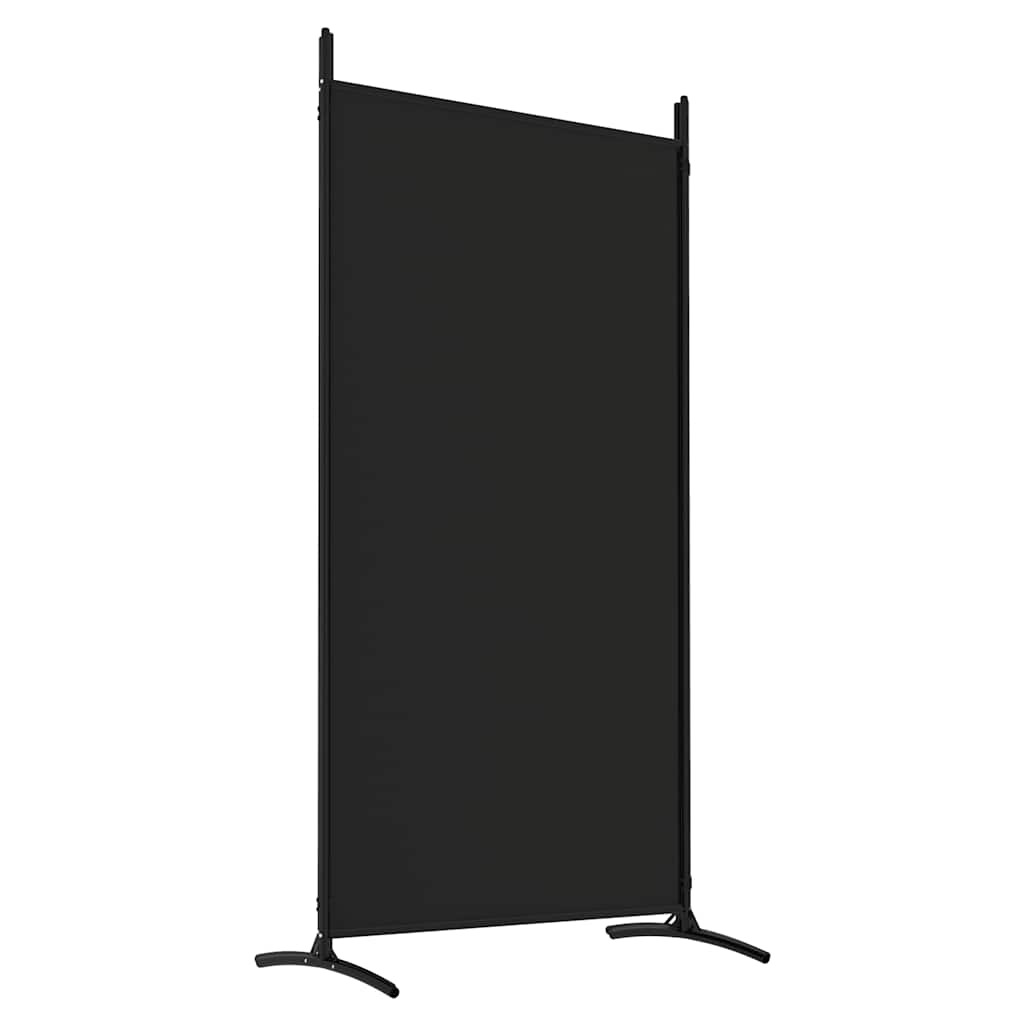 Sobna pregrada s 4 panela crna 346x180 cm od tkanine