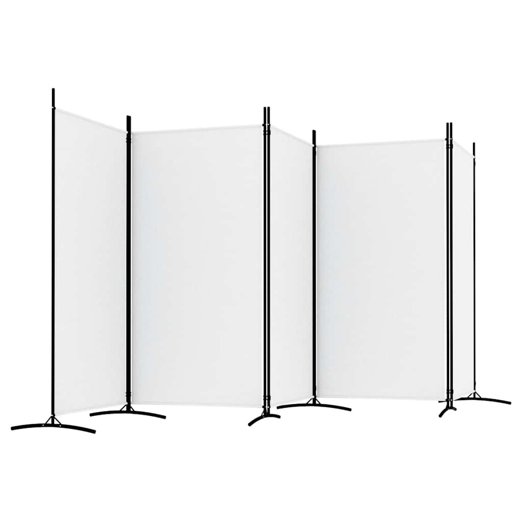 Sobna pregrada s 5 panela bijela 433x180 cm od tkanine