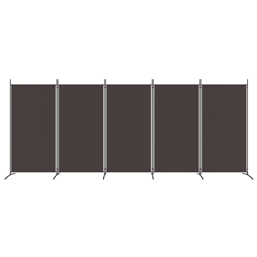 Sobna pregrada s 5 panela smeđa 433x180 cm od tkanine