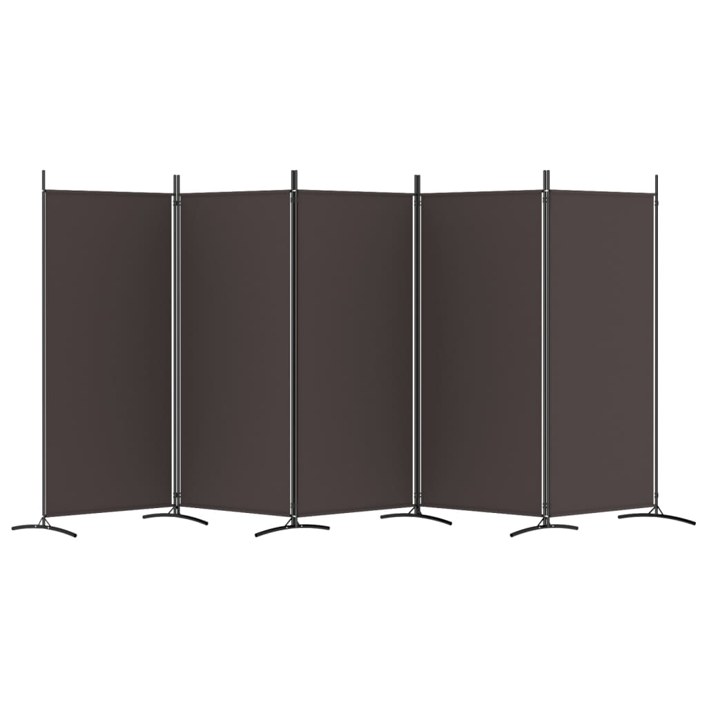 Sobna pregrada s 5 panela smeđa 433x180 cm od tkanine