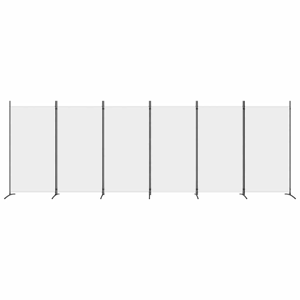 Sobna pregrada s 6 panela bijela 520x180 cm od tkanine