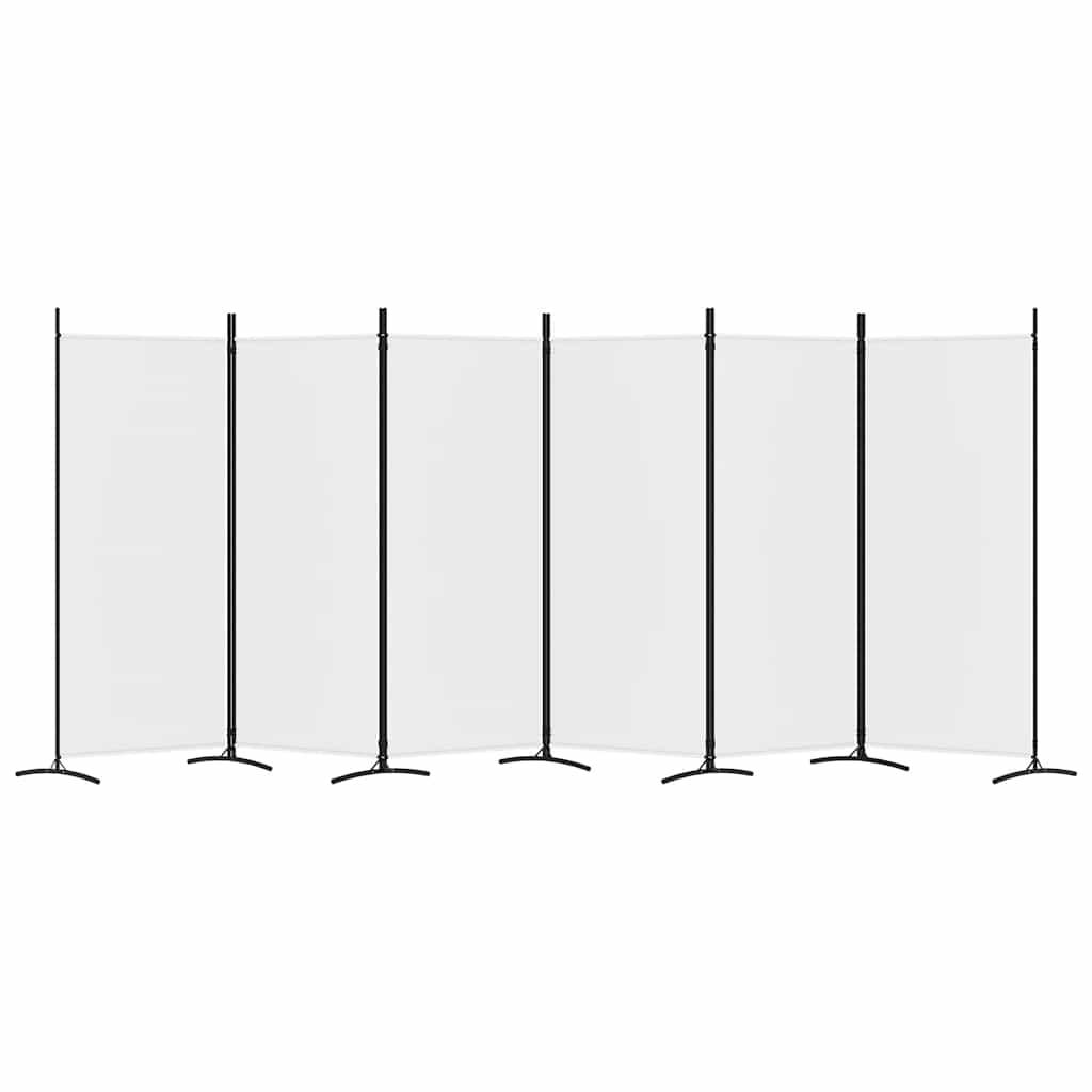 Sobna pregrada s 6 panela bijela 520x180 cm od tkanine