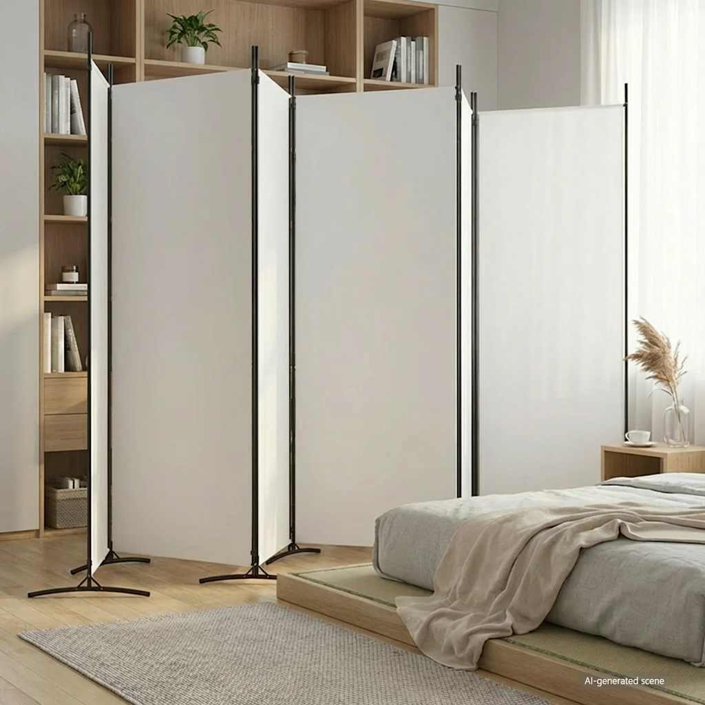 Sobna pregrada s 6 panela bijela 520x180 cm od tkanine