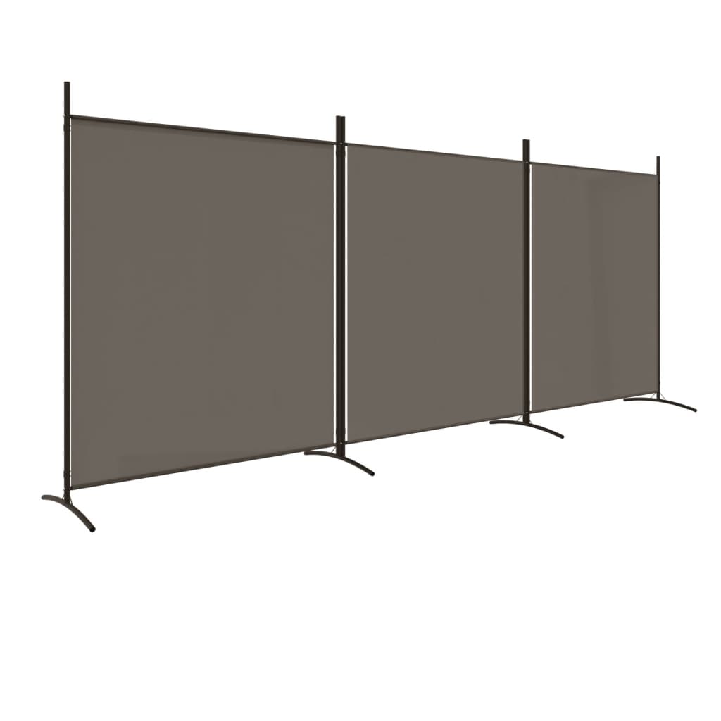 Sobna pregrada s 3 panela antracit 525 x 180 cm od tkanine