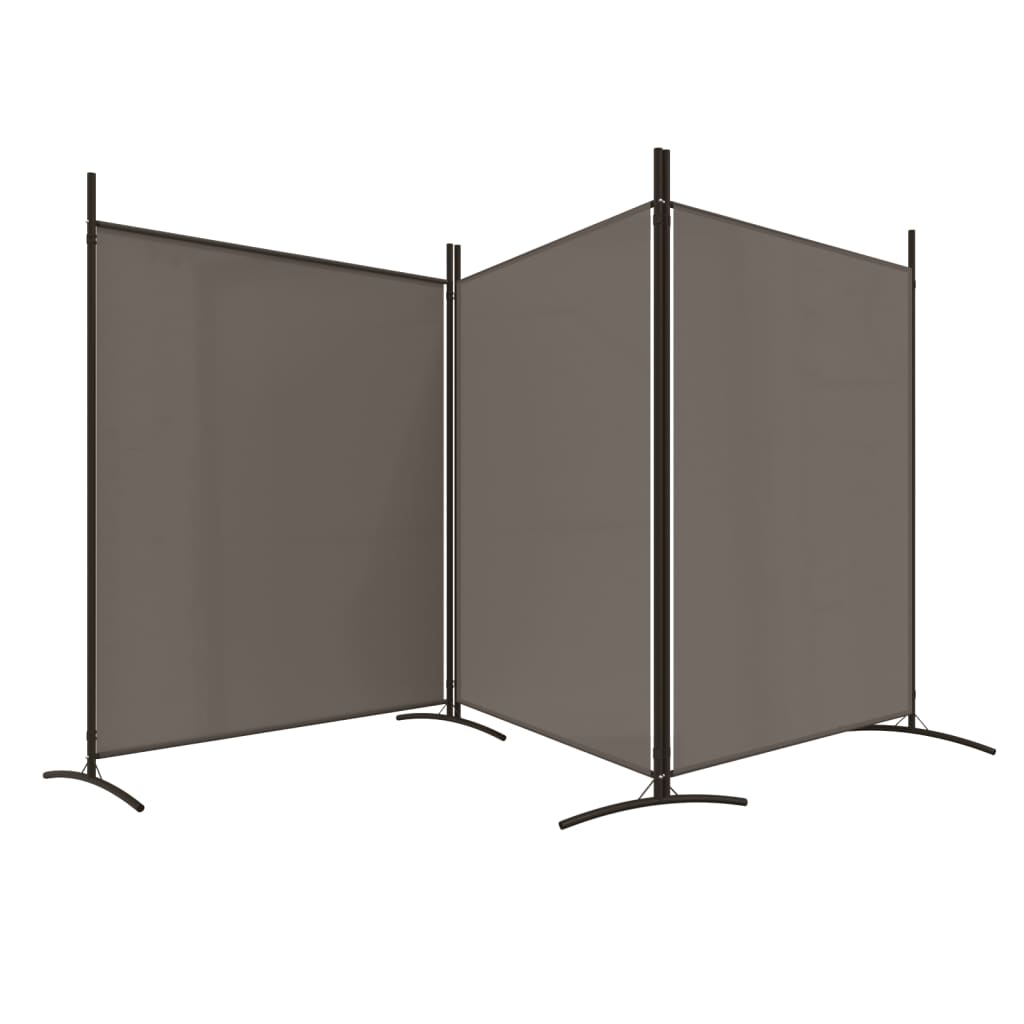 Sobna pregrada s 3 panela antracit 525 x 180 cm od tkanine