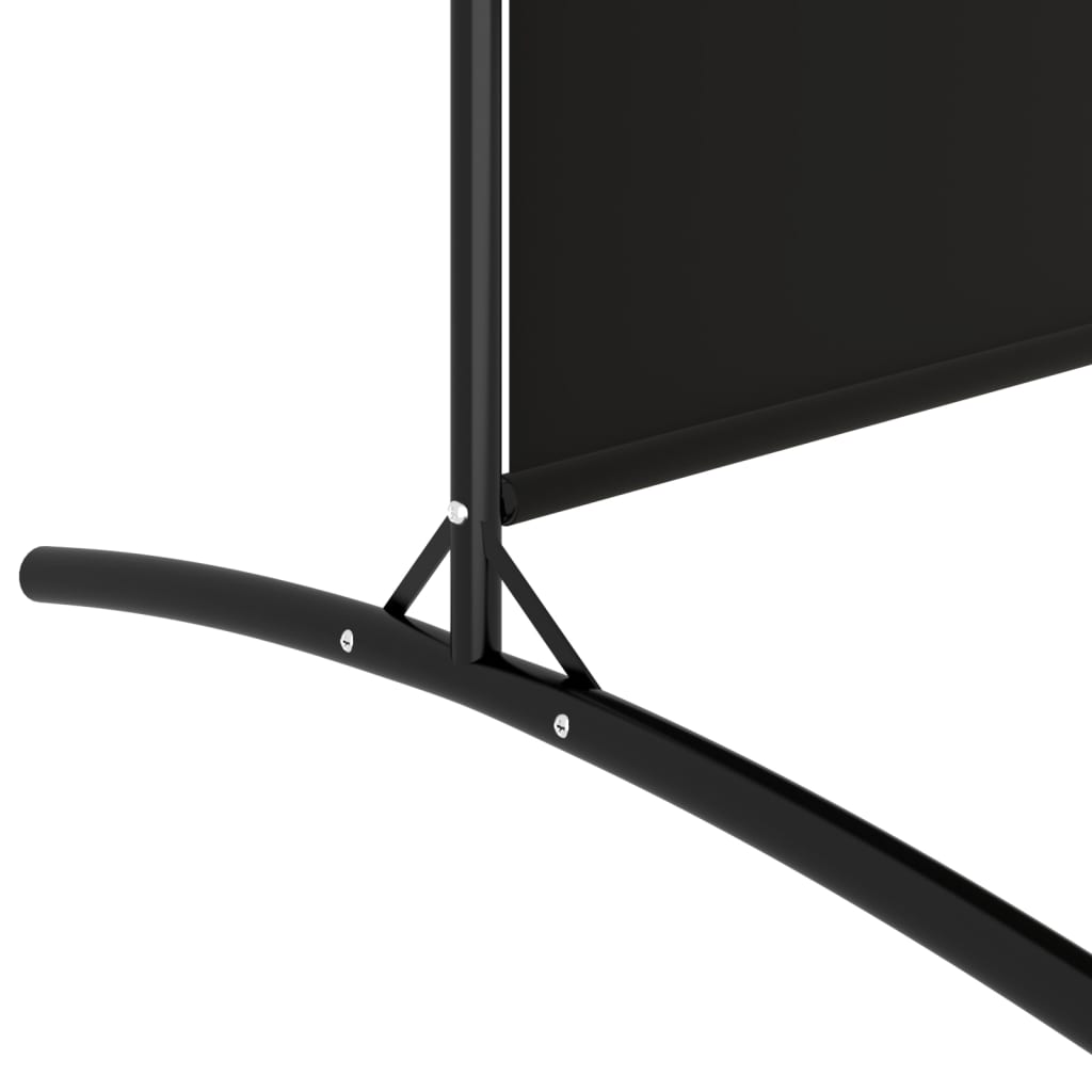 Sobna pregrada s 3 panela crna 525x180 cm od tkanine