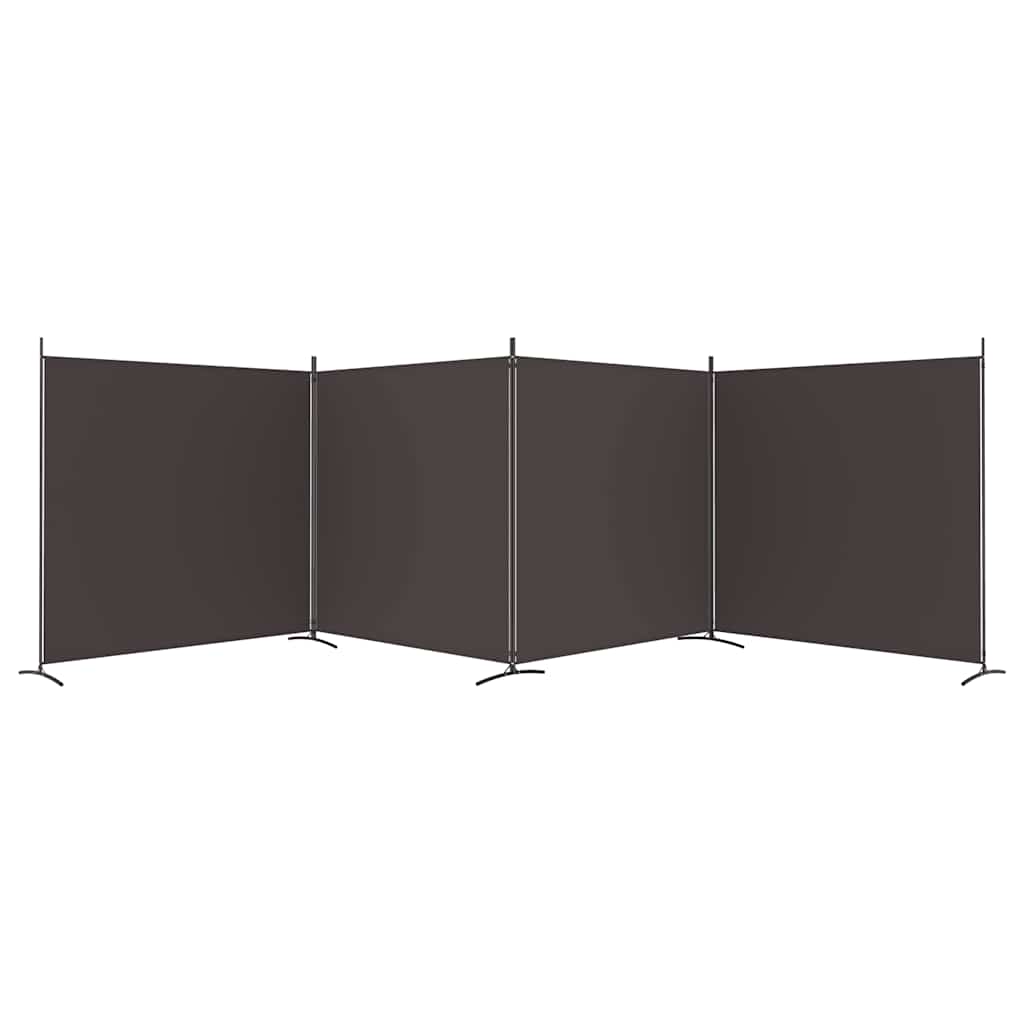 Sobna pregrada s 4 panela smeđa 698 x 180 cm od tkanine