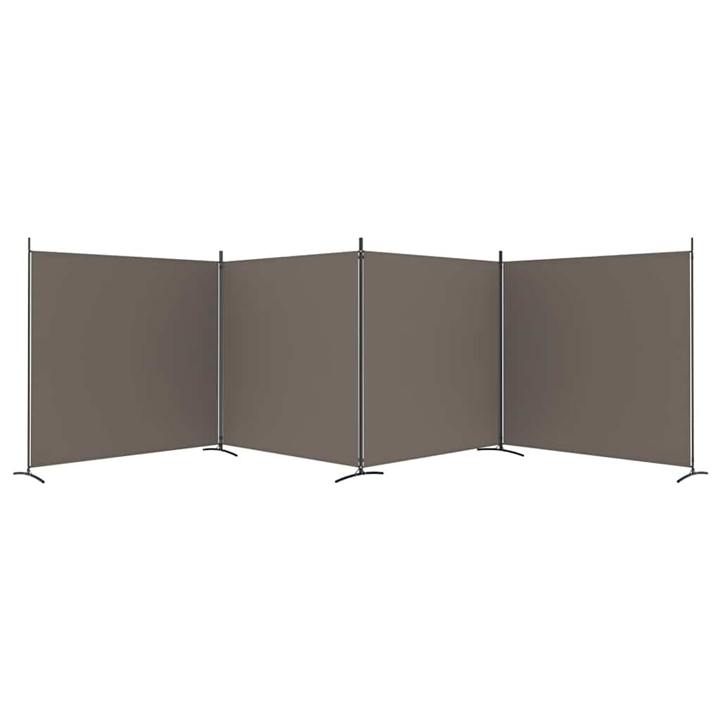Sobna pregrada s 4 panela antracit 698 x 180 cm od tkanine