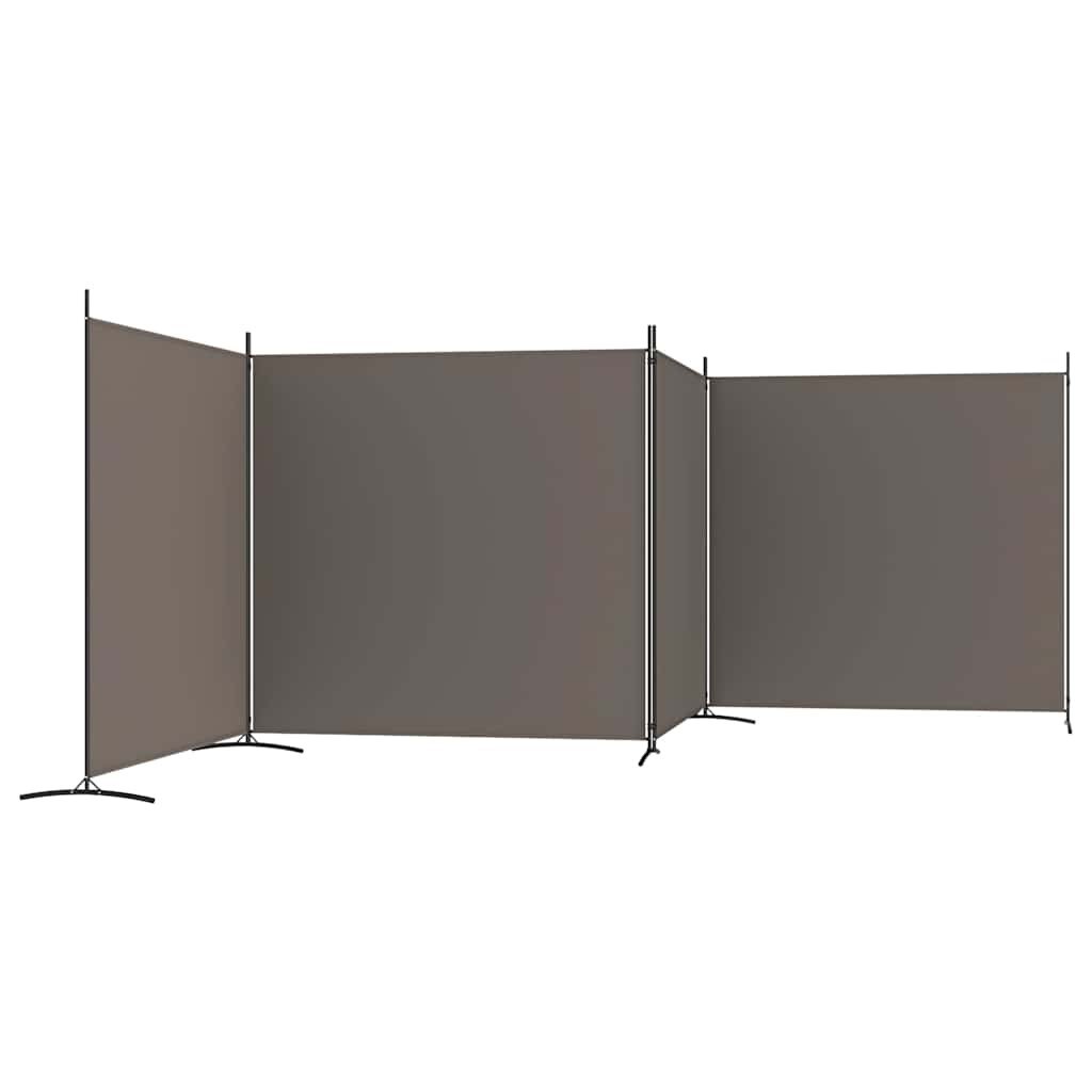 Sobna pregrada s 4 panela antracit 698 x 180 cm od tkanine