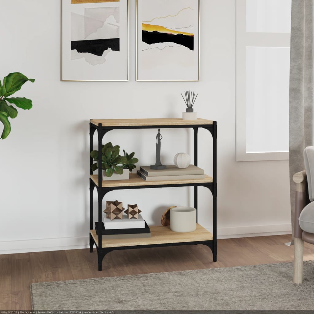 TV ormarić boja hrasta 60x33x70,5 cm konstruirano drvo i čelik