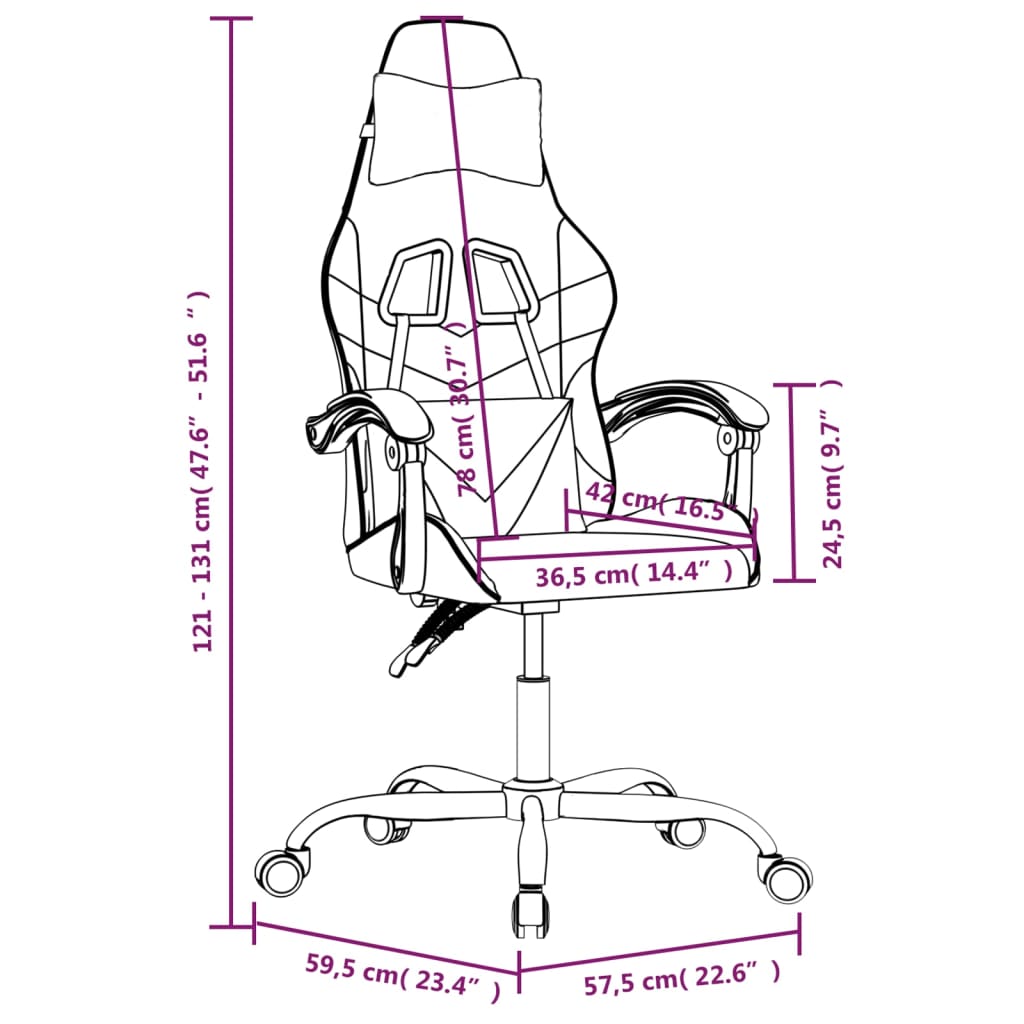Okretna igraća stolica crno-crvena od umjetne kože