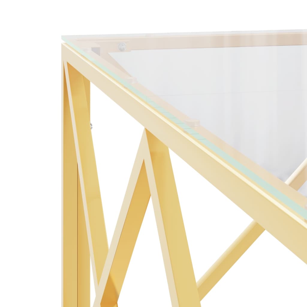 Stolić za kavu 80 x 80 x 40 cm od nehrđajućeg čelika i stakla