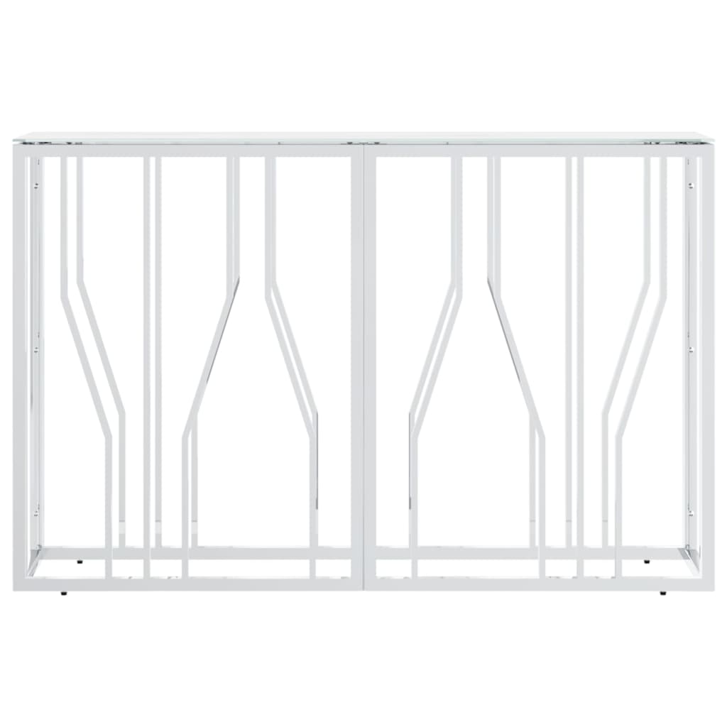 Konzolni stol srebrni 110x30x70 cm nehrđajući čelik i staklo