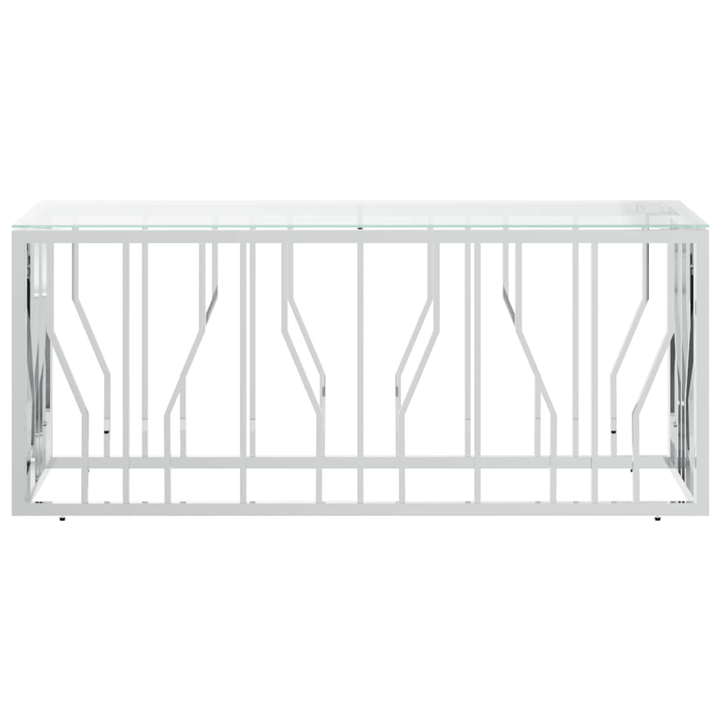 Stolić za kavu 110 x 45 x 45 cm od nehrđajućeg čelika i stakla