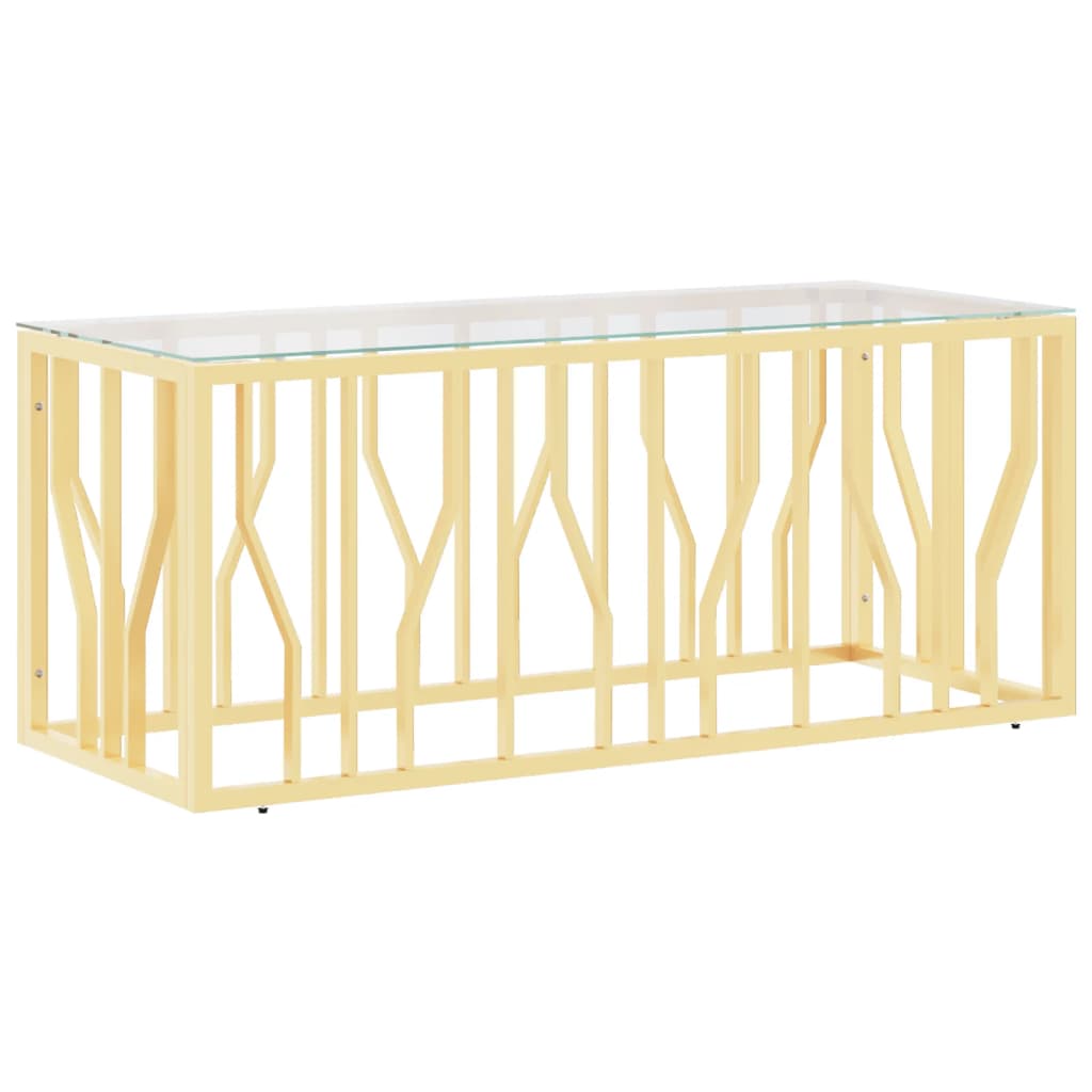 Stolić za kavu 110 x 45 x 45 cm od nehrđajućeg čelika i stakla