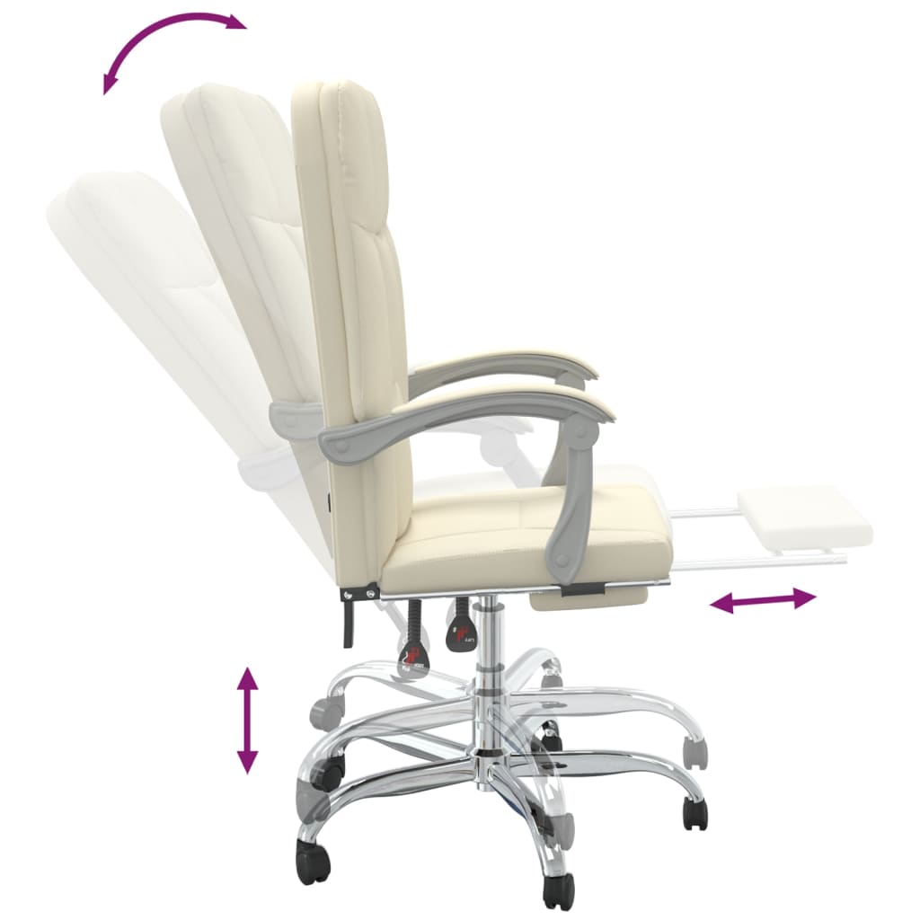 Uredski naslonjač od umjetne kože krem