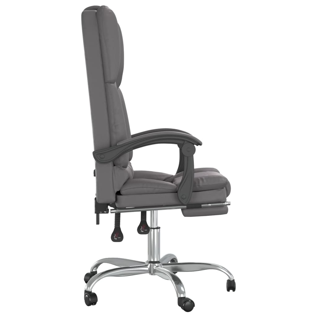 Masažni uredski naslonjač od umjetne kože sivi