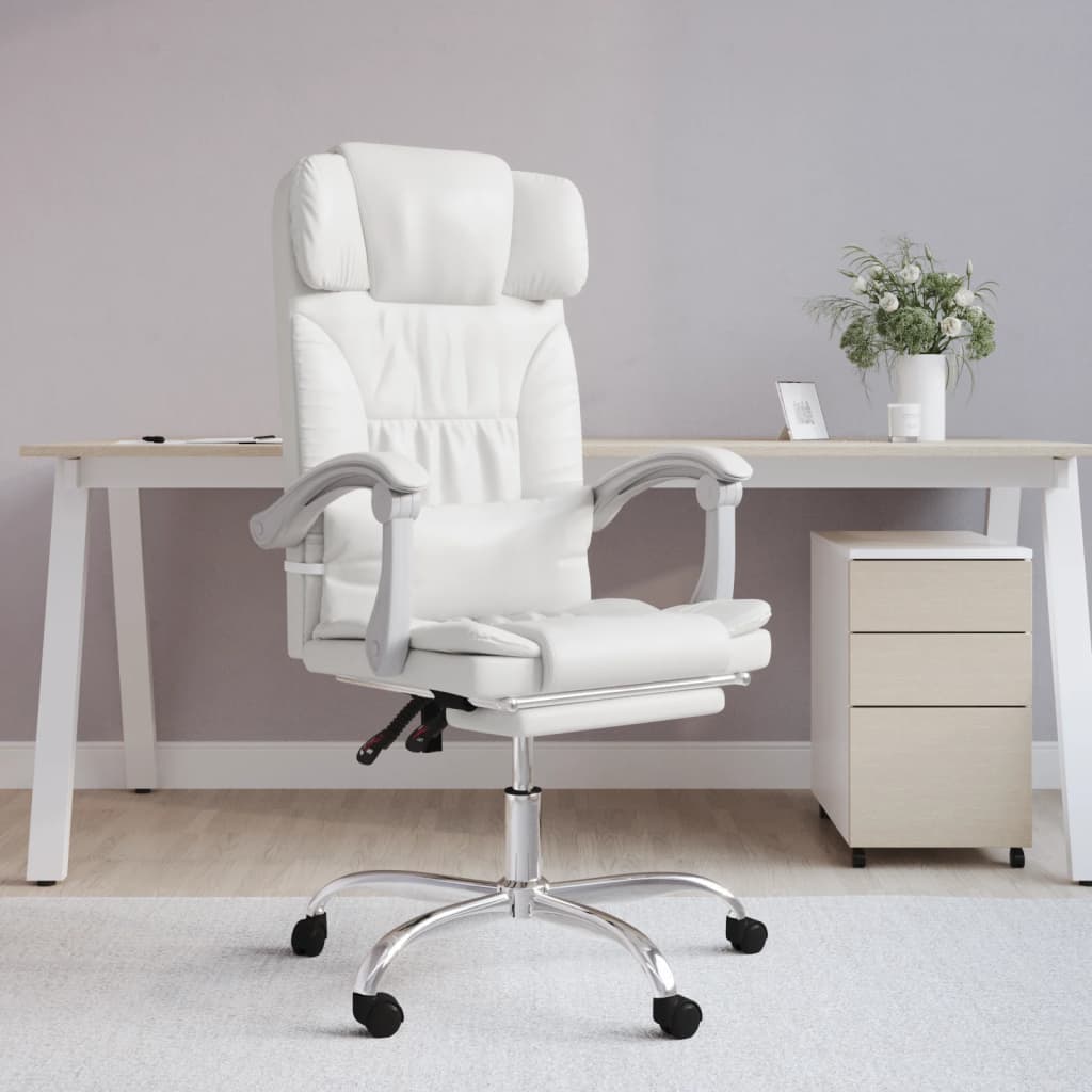 Uredski naslonjač od umjetne kože bijeli