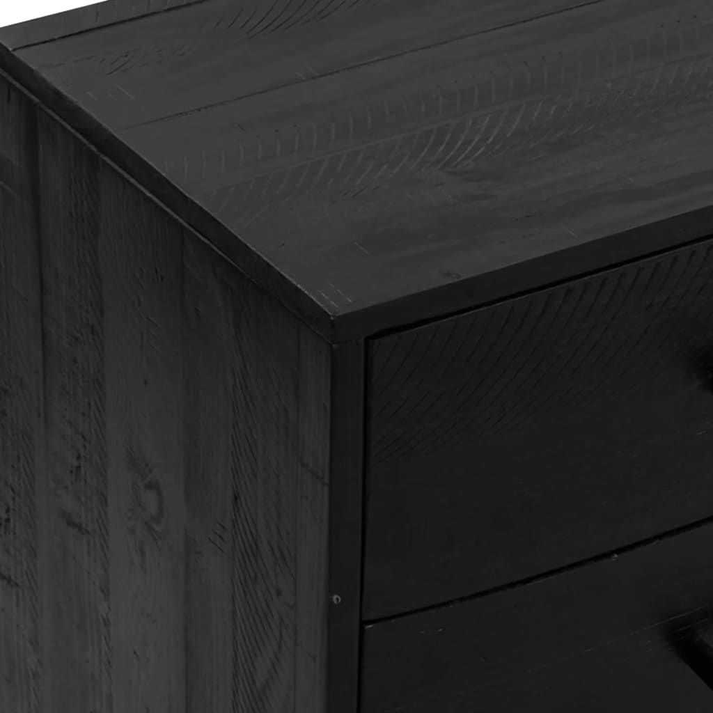 Komoda crna 110 x 35 x 70 cm od masivne borovine