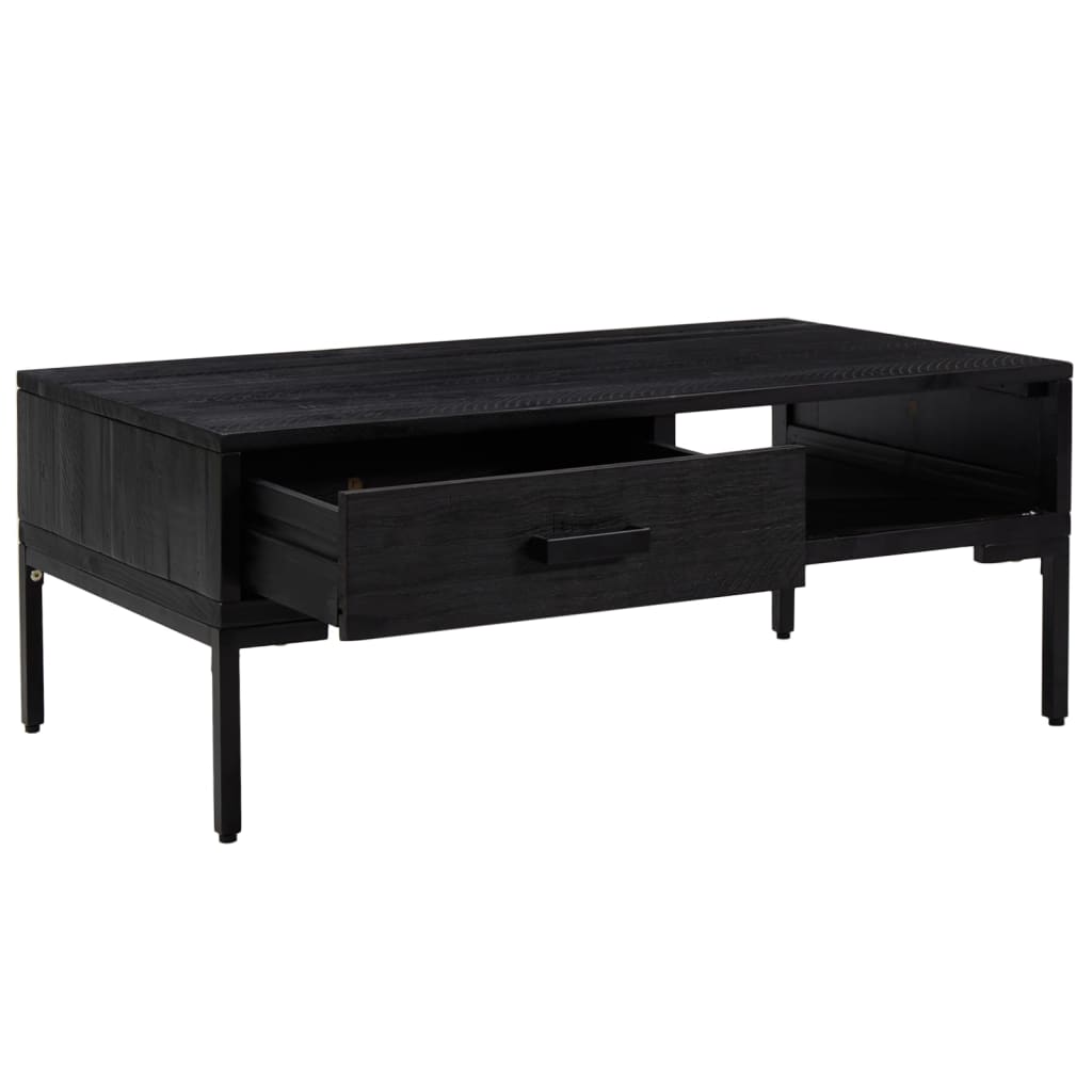 Stolić za kavu crni 90 x 50 x 35 cm od masivne borovine