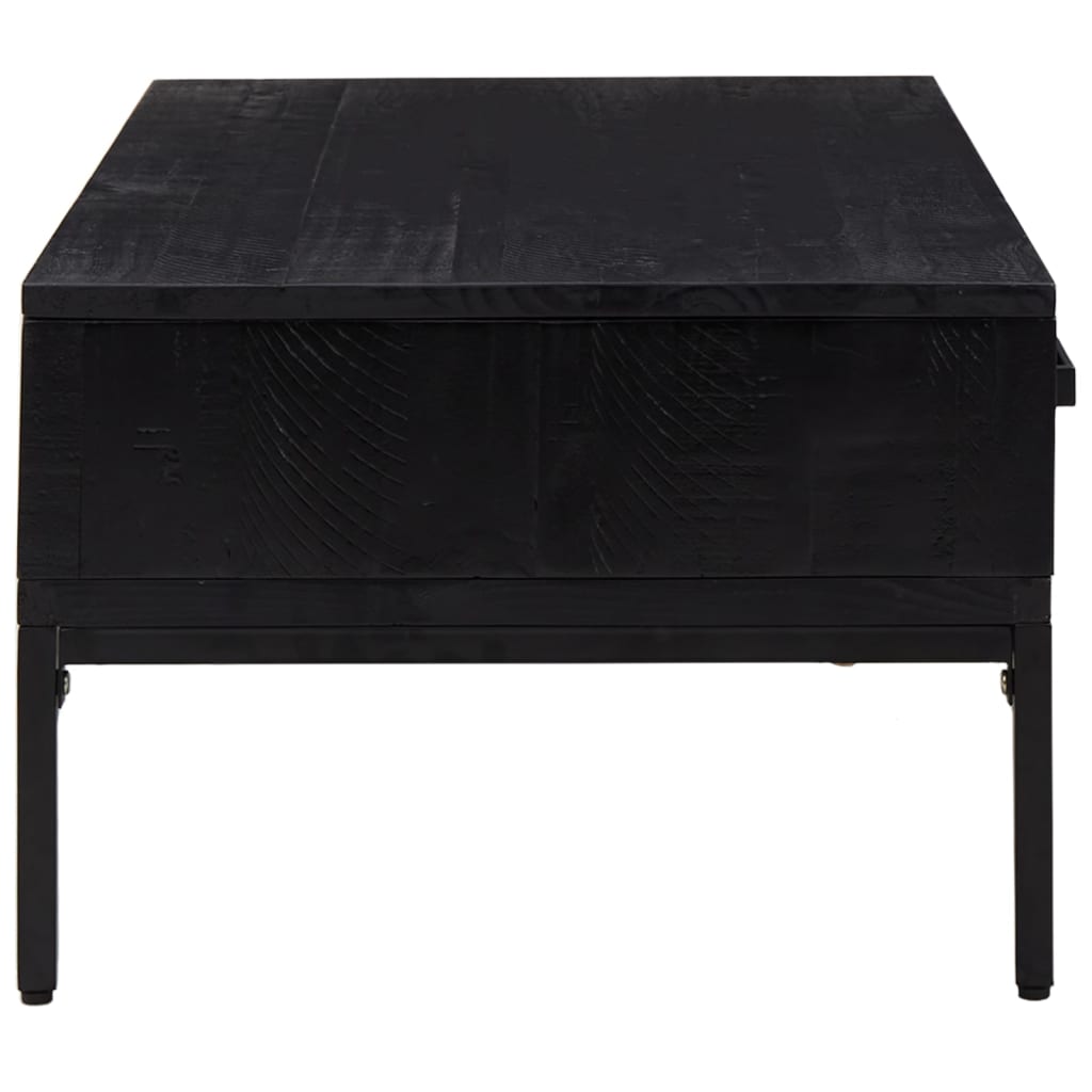 Stolić za kavu crni 90 x 50 x 35 cm od masivne borovine