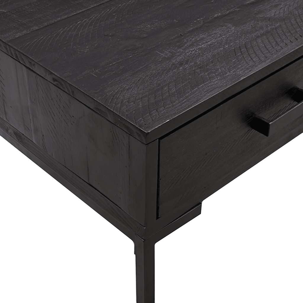 Stolić za kavu crni 90 x 50 x 35 cm od masivne borovine