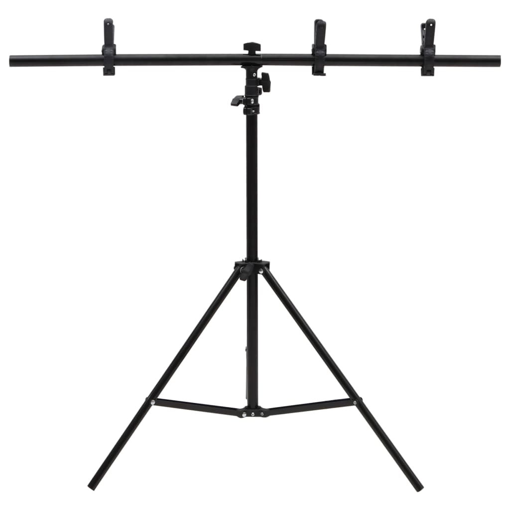 Stalak za pozadinu u obliku slova T crni 91 x 60 x (70-200) cm