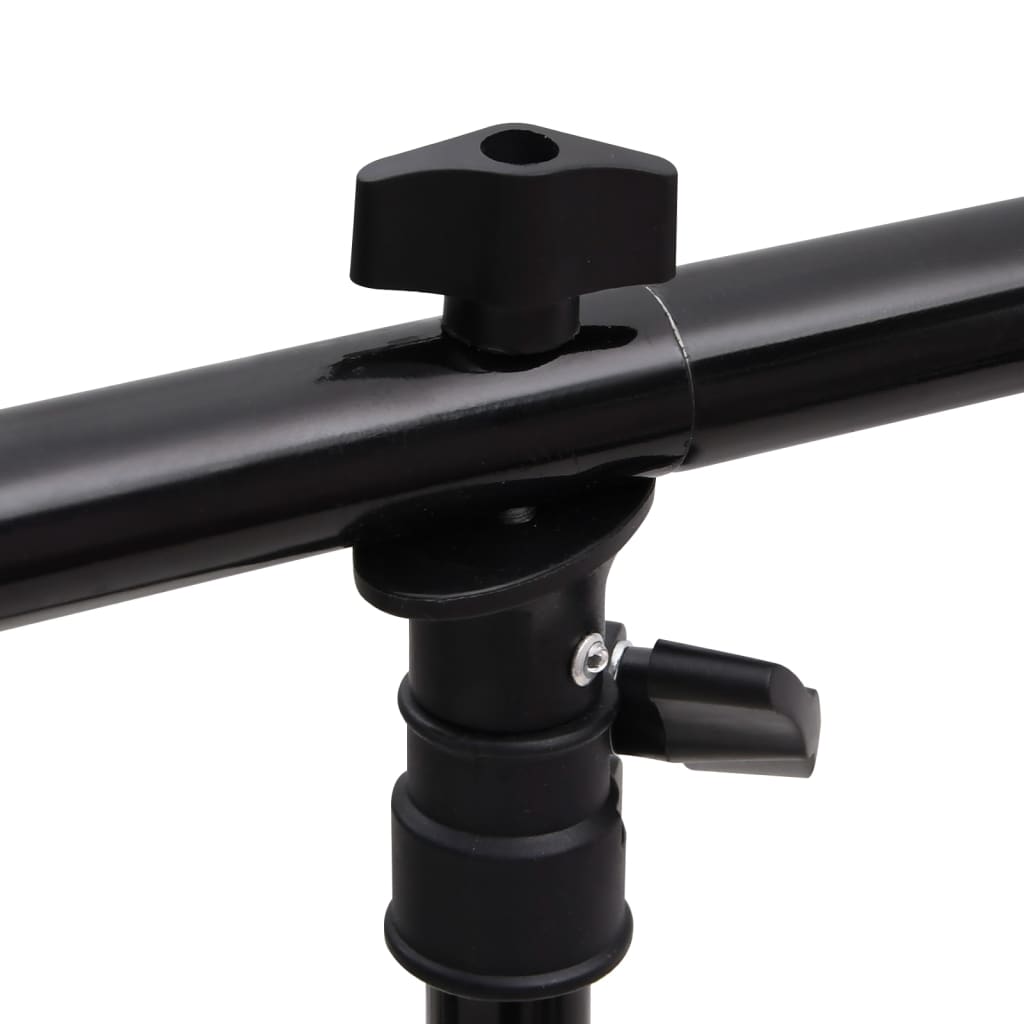 Stalak za pozadinu u obliku slova T crni 91 x 60 x (70-200) cm