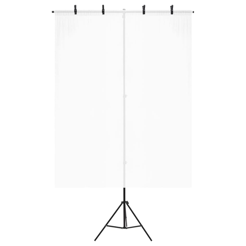 Stalak za pozadinu u obliku slova T crni 151x60x(70-200) cm