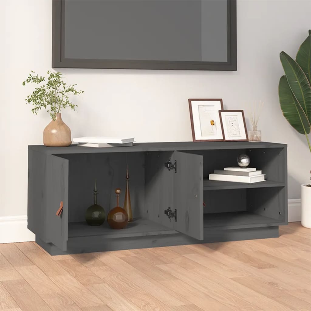 TV ormarić sivi 105 x 34 x 40 cm od masivne borovine