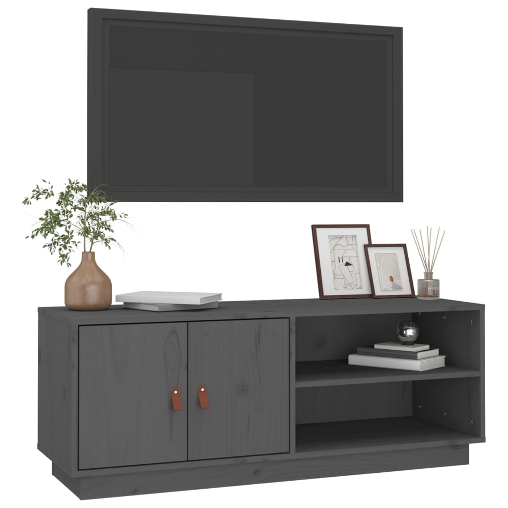 TV ormarić sivi 105 x 34 x 40 cm od masivne borovine