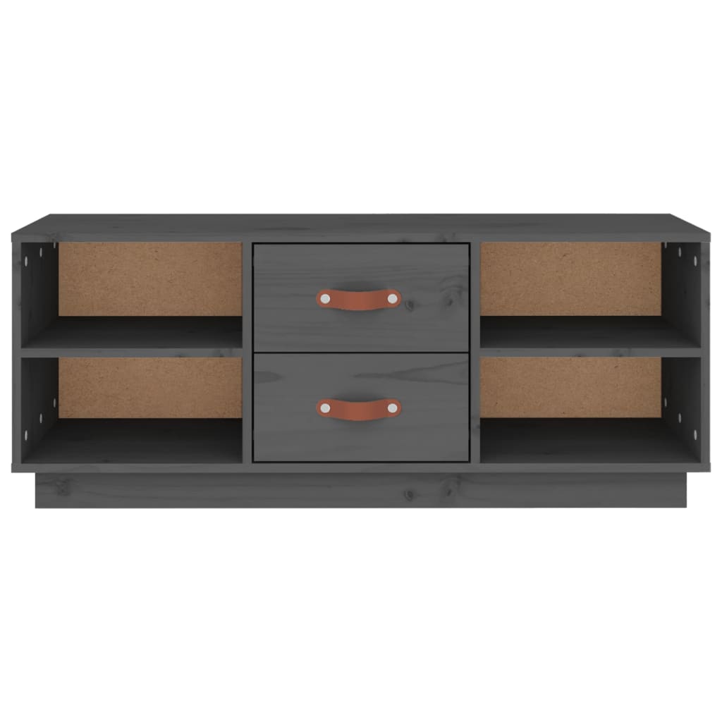 TV ormarić sivi 100x34x40 cm od masivne borovine