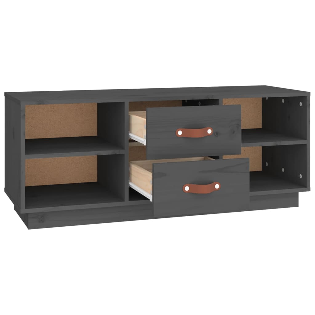 TV ormarić sivi 100x34x40 cm od masivne borovine