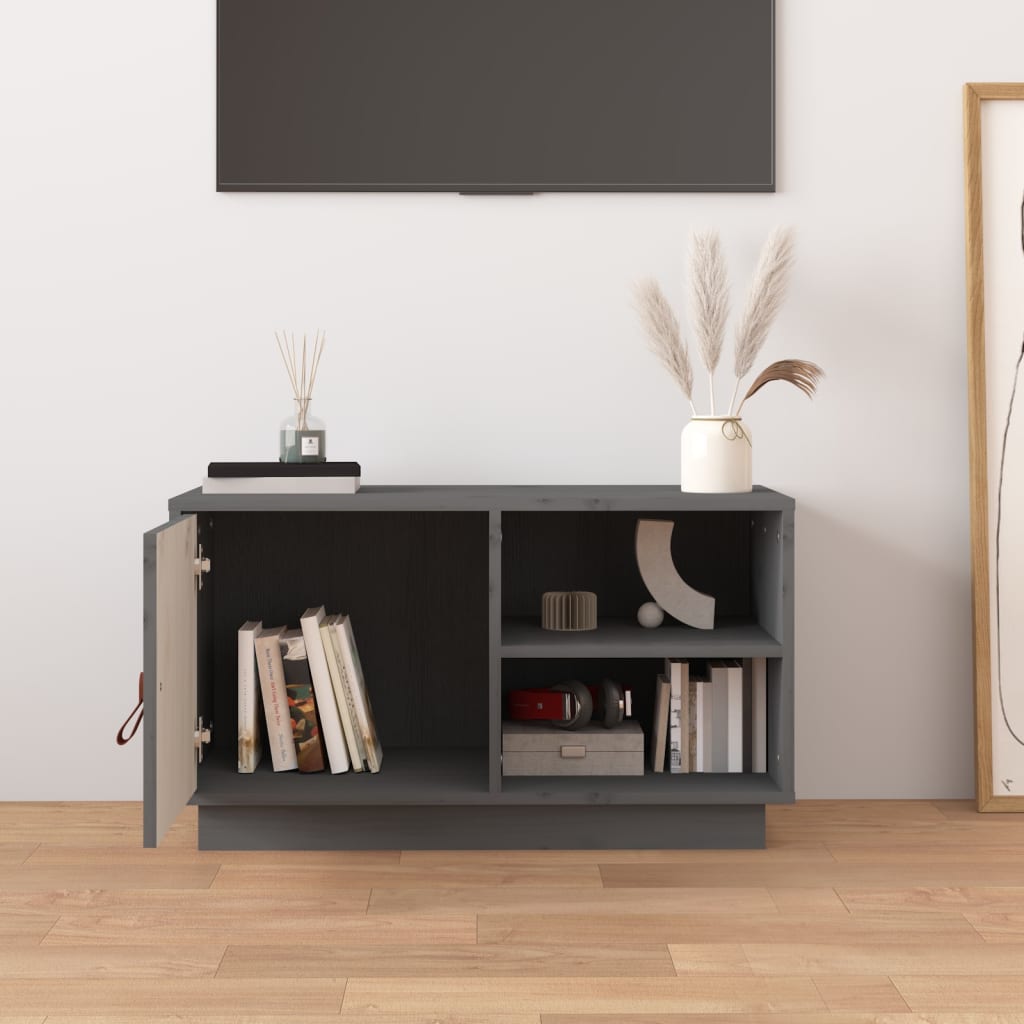 TV ormarić sivi 70 x 34 x 40 cm od masivne borovine