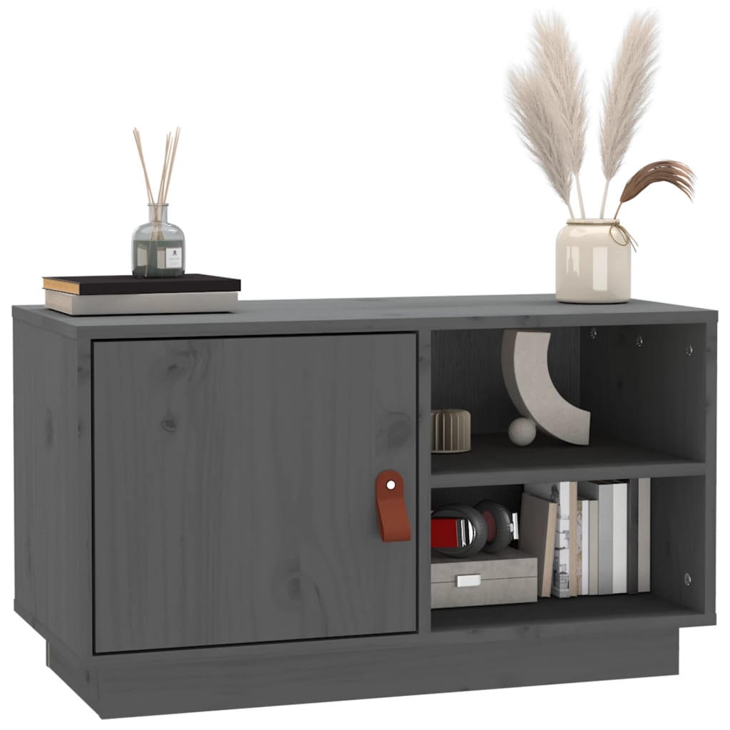 TV ormarić sivi 70 x 34 x 40 cm od masivne borovine