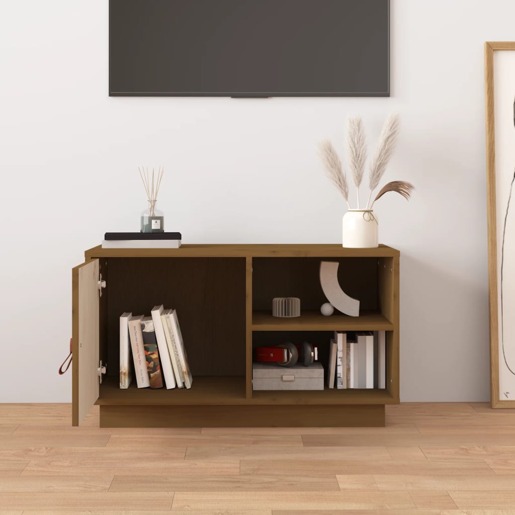 TV ormarić smeđa boja meda 70 x 34 x 40 cm od masivne borovine