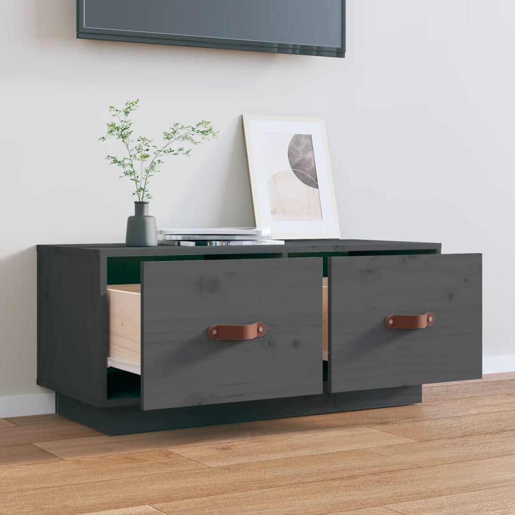 TV ormarić sivi 80 x 34 x 35 cm od masivne borovine