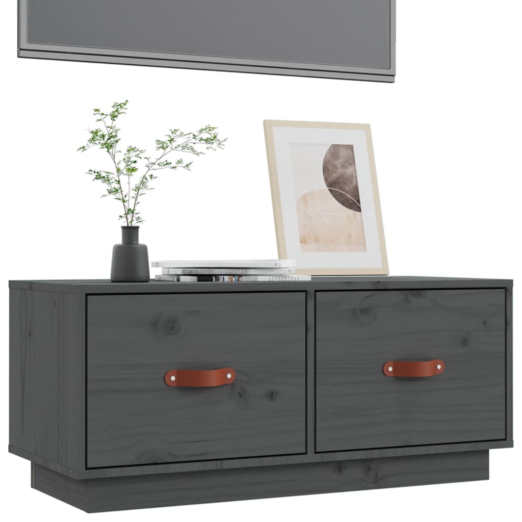 TV ormarić sivi 80 x 34 x 35 cm od masivne borovine