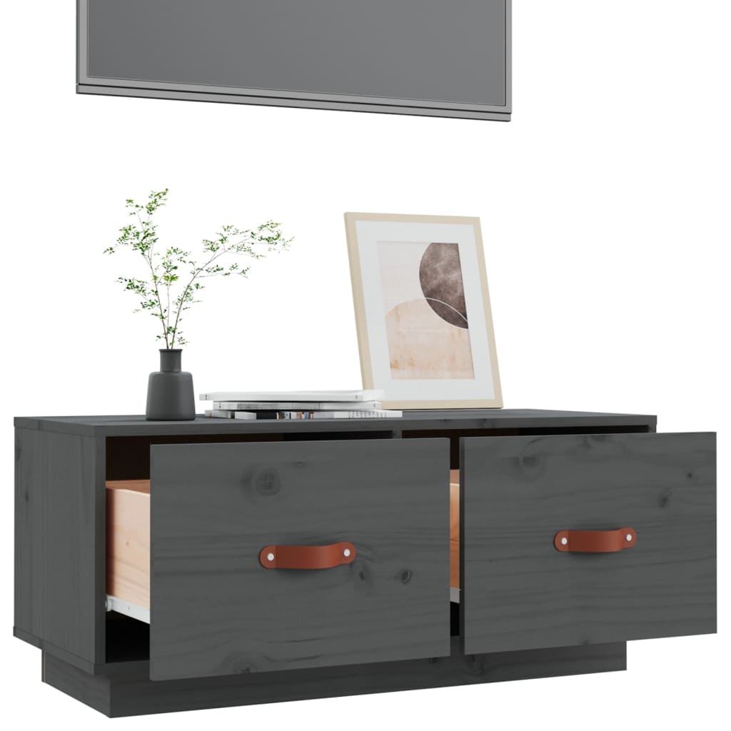 TV ormarić sivi 80 x 34 x 35 cm od masivne borovine