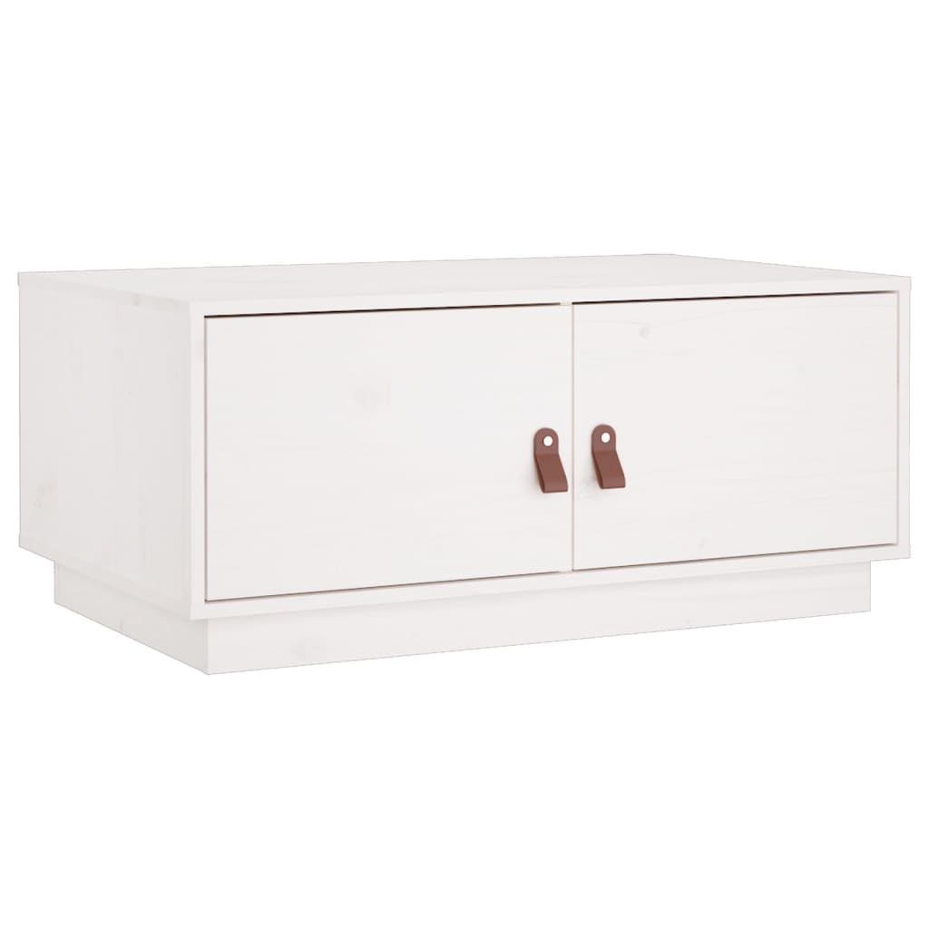 Stolić za kavu bijeli 80 x 50 x 35 cm od masivne borovine