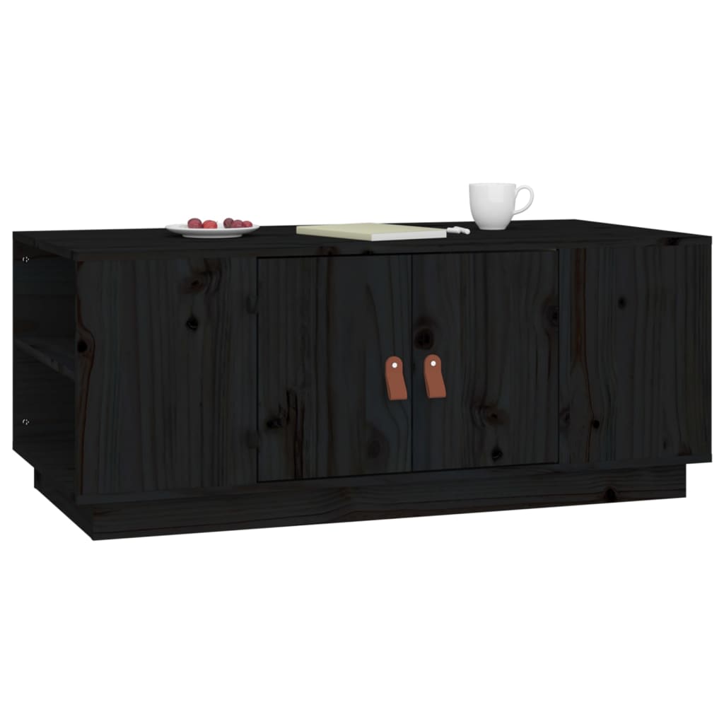 Stolić za kavu crni 100 x 50 x 41 cm od masivne borovine